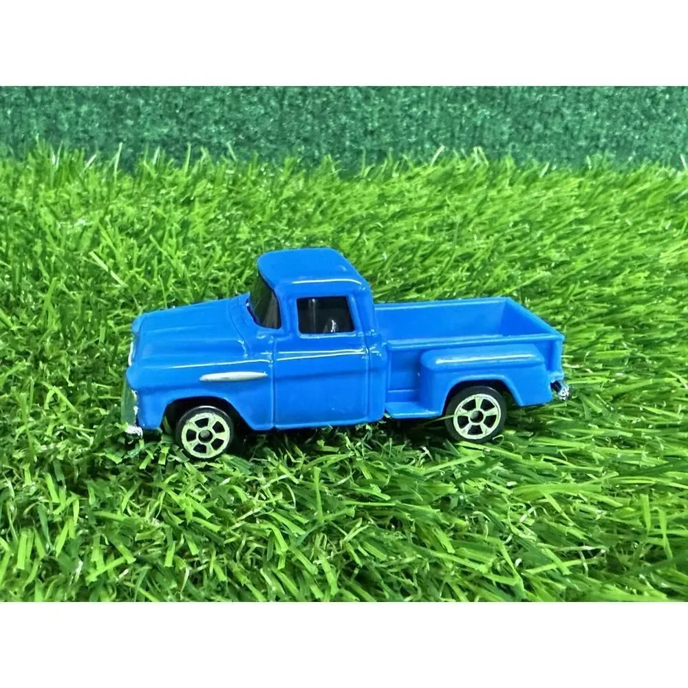 Mattel Blue 1957 Chevy Pickup Diecast Toy Truck 1:64 Scale Contemporary
